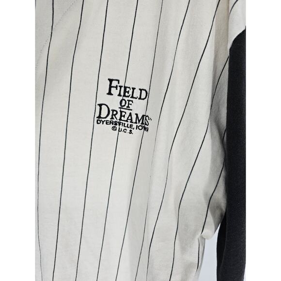 Vintage Badger Mens Sz XXL Field of Dreams Short Sleeve Baseball Shirt Striped - Picture 2 of 4